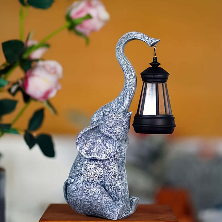 Solar Resin Elephant Garden Light