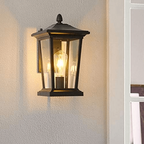 Waterproof Outdoor Wall Lamp, Farmhouse Style, Glass Shade
