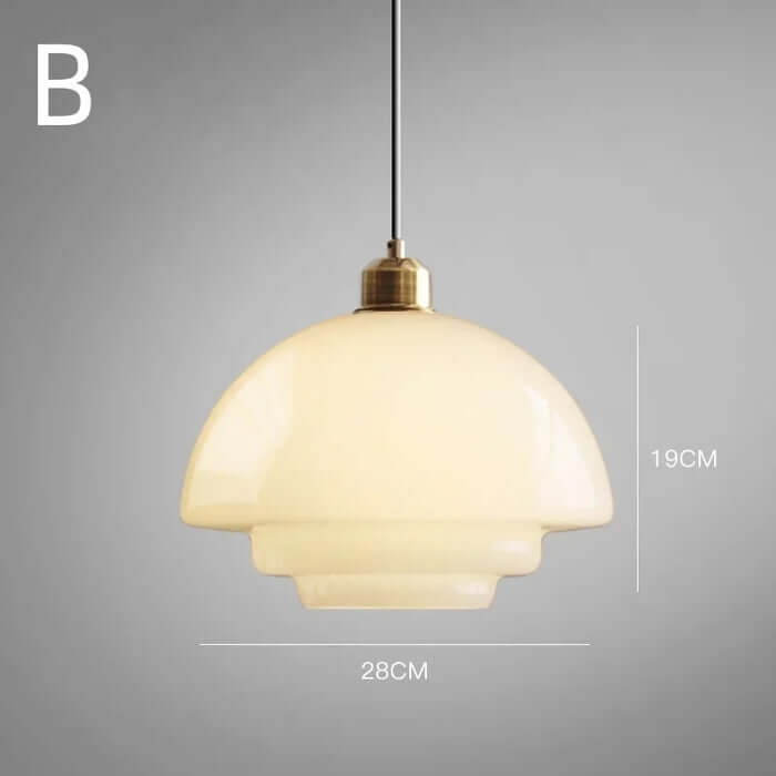 Modern White Glass Pendant Light Fixture