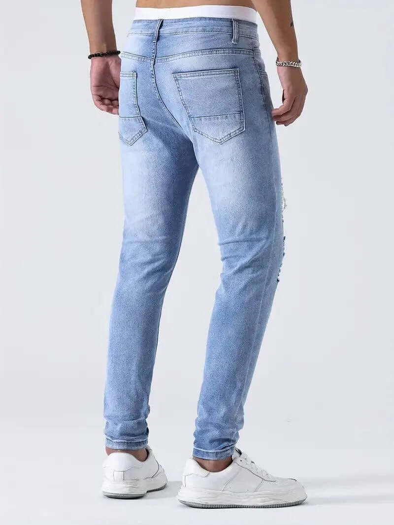 Men's Slim Fit Stretch Ripped Jeans