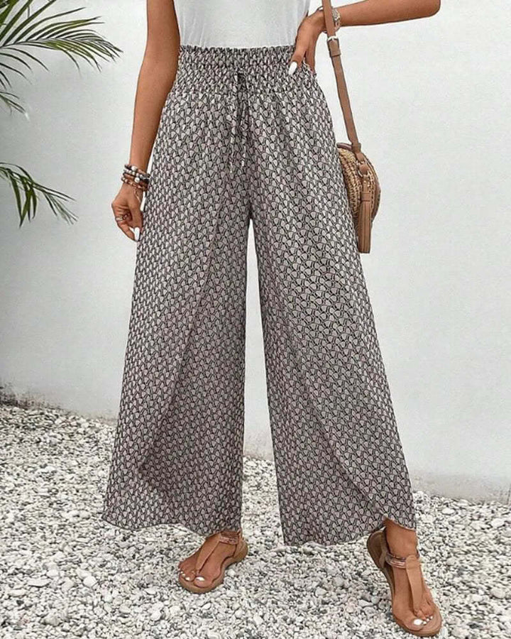 Women's Wide Leg Palazzo Trousers - Flowy & Lightweight