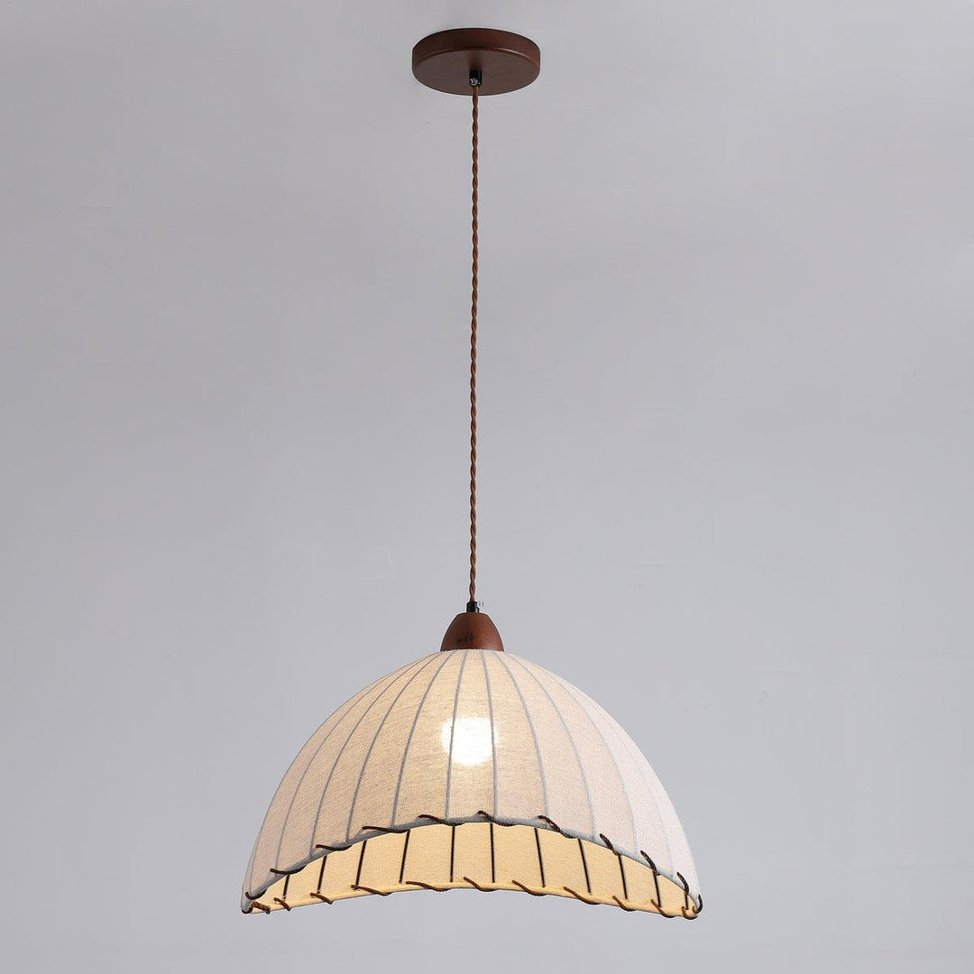Wood & Fabric Pendant Lamp