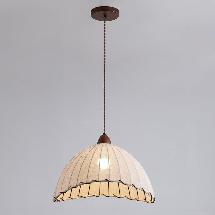 Wood & Fabric Pendant Lamp