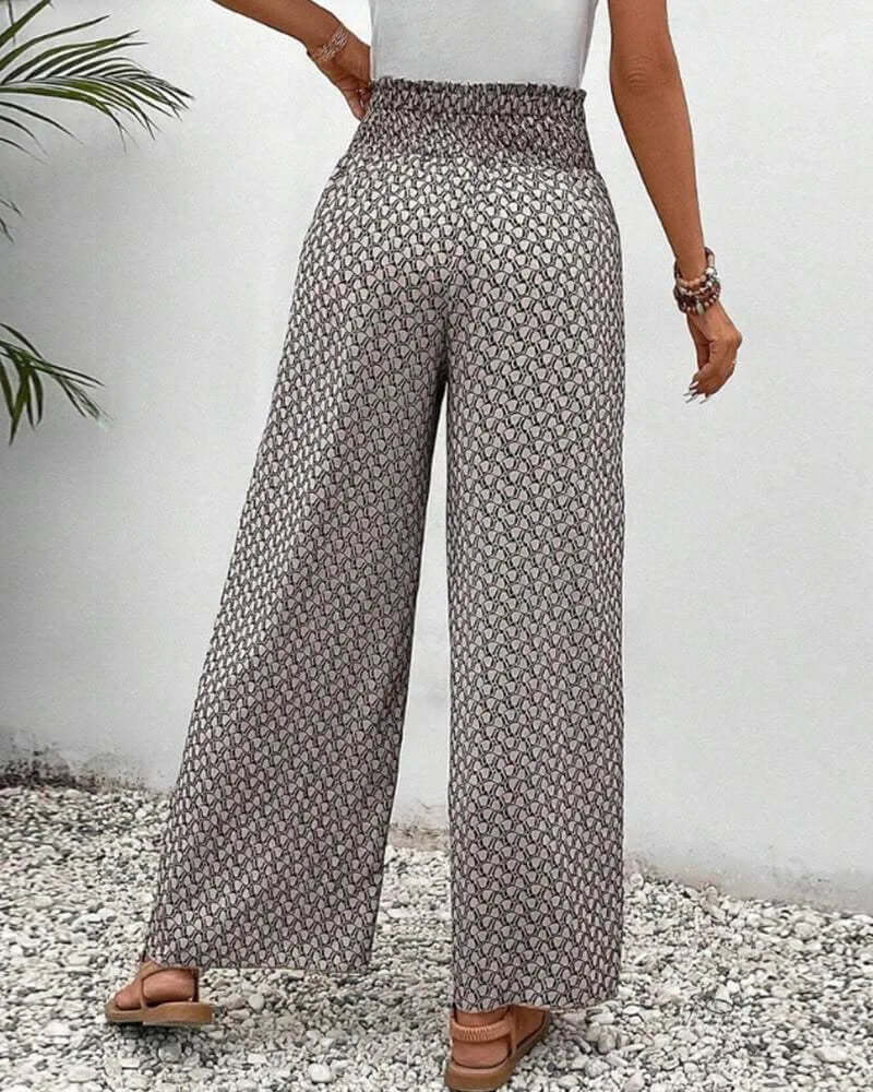 Women's Wide Leg Palazzo Trousers - Flowy & Lightweight