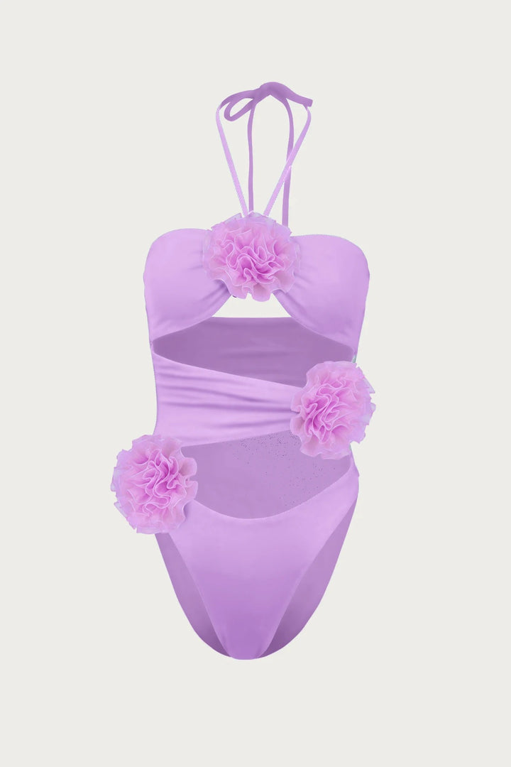 Floral Cut-Out Monokini Swimsuit