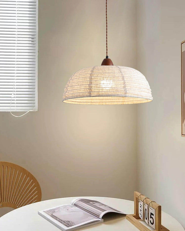 Wood & Fabric Pendant Lamp