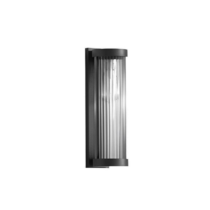 Cylindrical Metal & Glass Outdoor Solar Lamp
