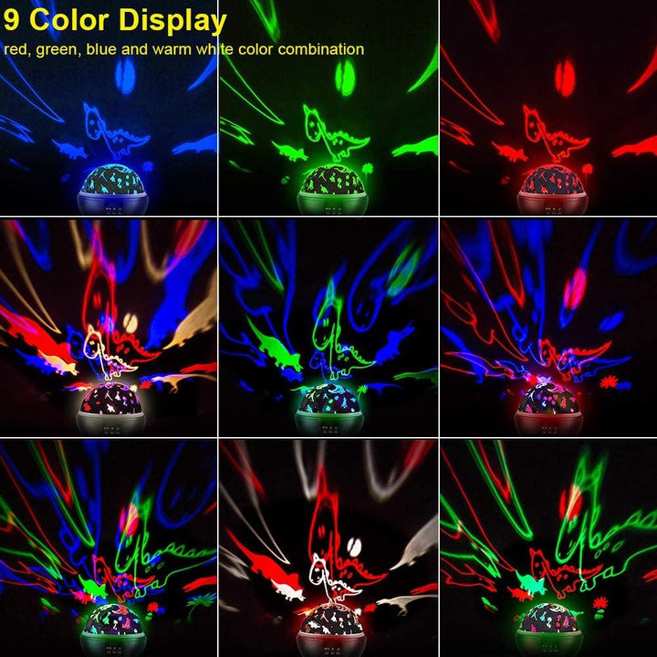 Childrens Room Decor: Unique dinosaur projector night light, ideal gift for kids to create a magical dino-themed bedroom.