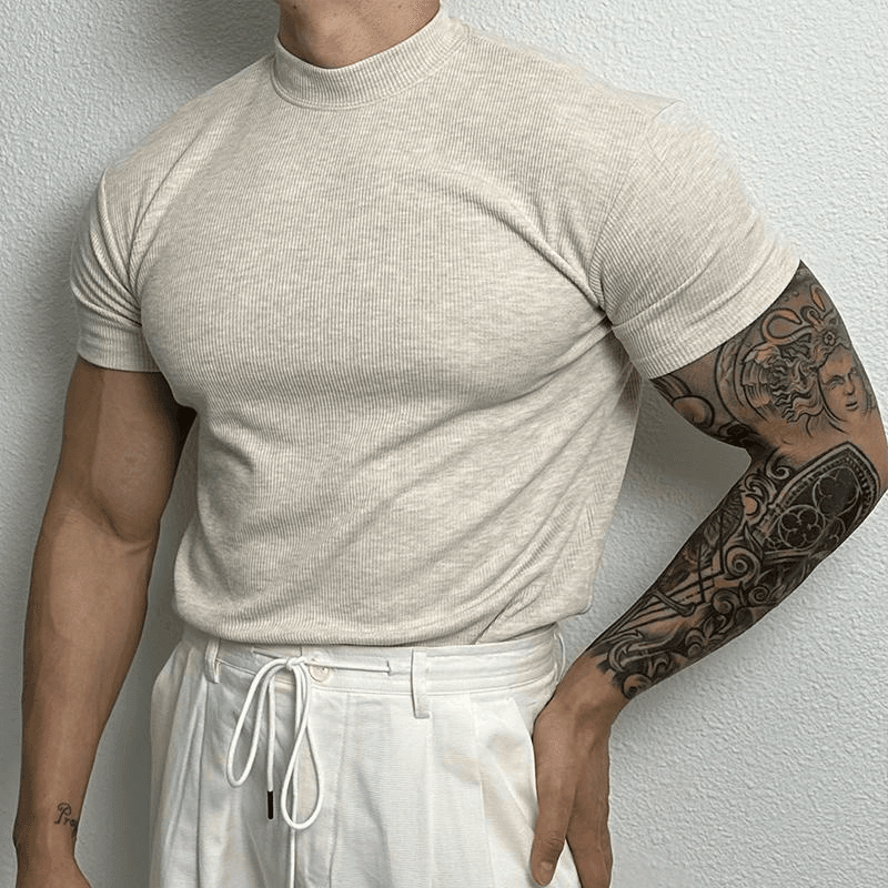 Men's Fitted Ribbed Knit Top