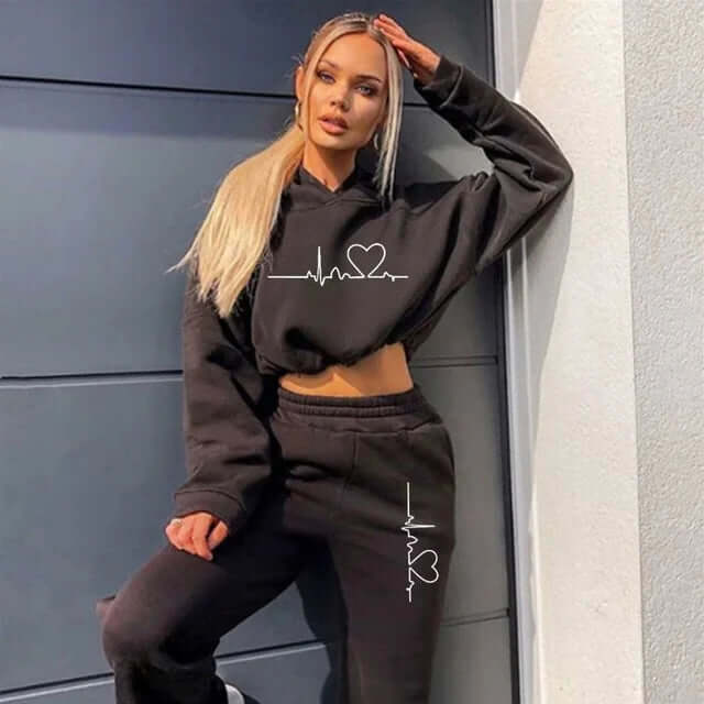 Women's Sports Hoodie and Leggings Set