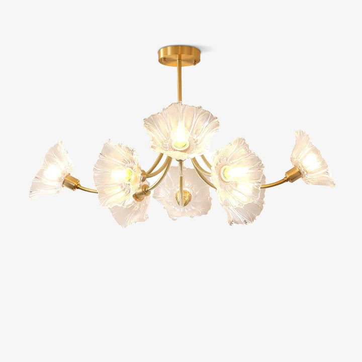 Floral Glass Chandelier, Elegant Lighting Fixture