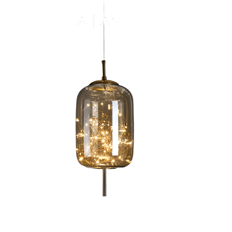 Brown Glass Pendant Light with Multiple Lights
