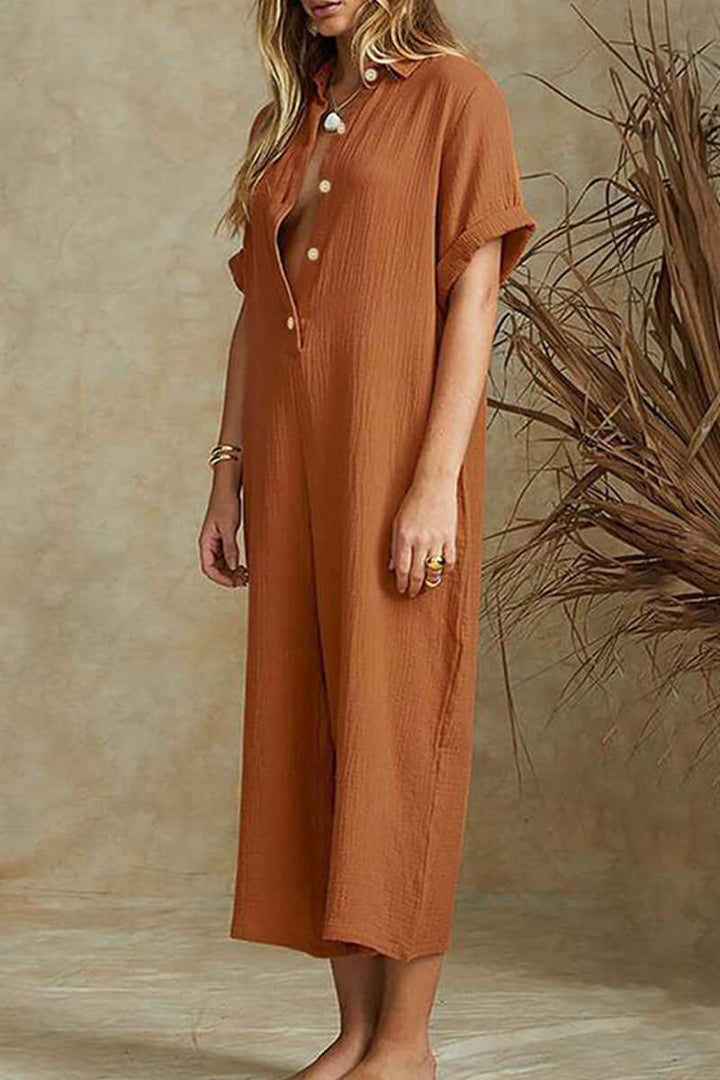 Women's Relaxed Notch Collar Jumpsuit