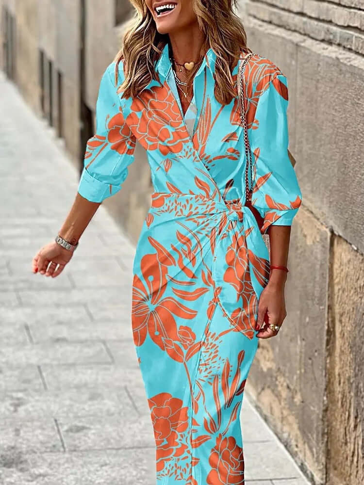 Women's Wrap Midi Summer Dress