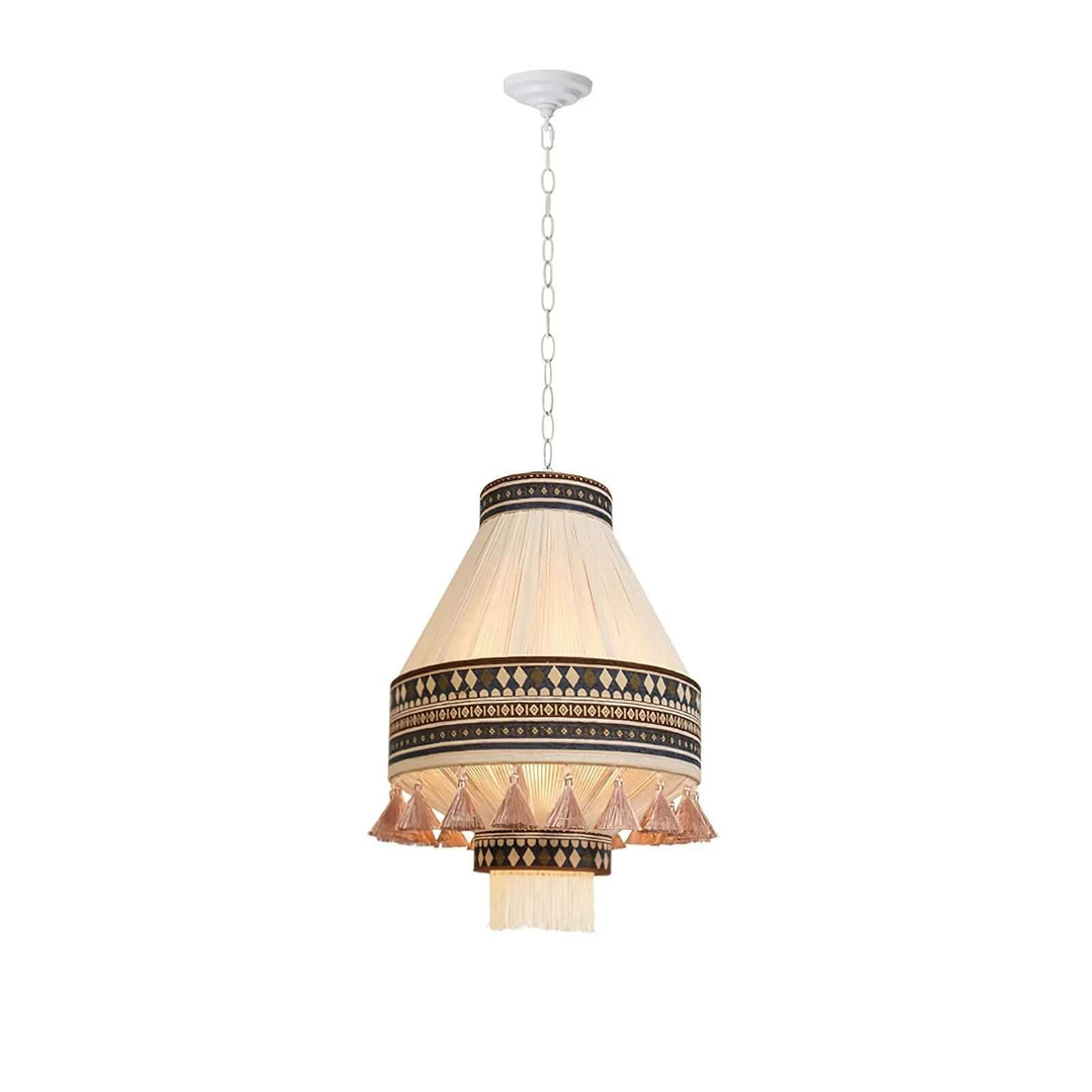 Woven Pendant Lamp with Fringes