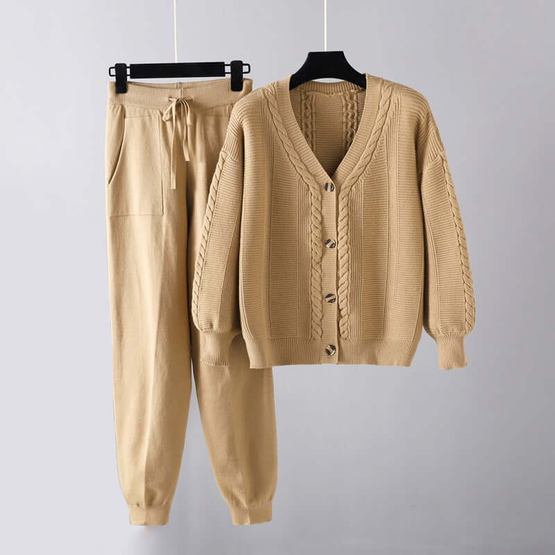 Women's Elegant V-Neck Two-Piece Set