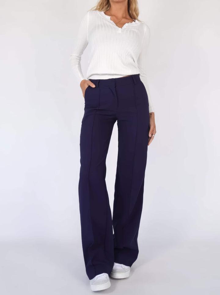 Women's Wide-Leg Trousers - High Waist