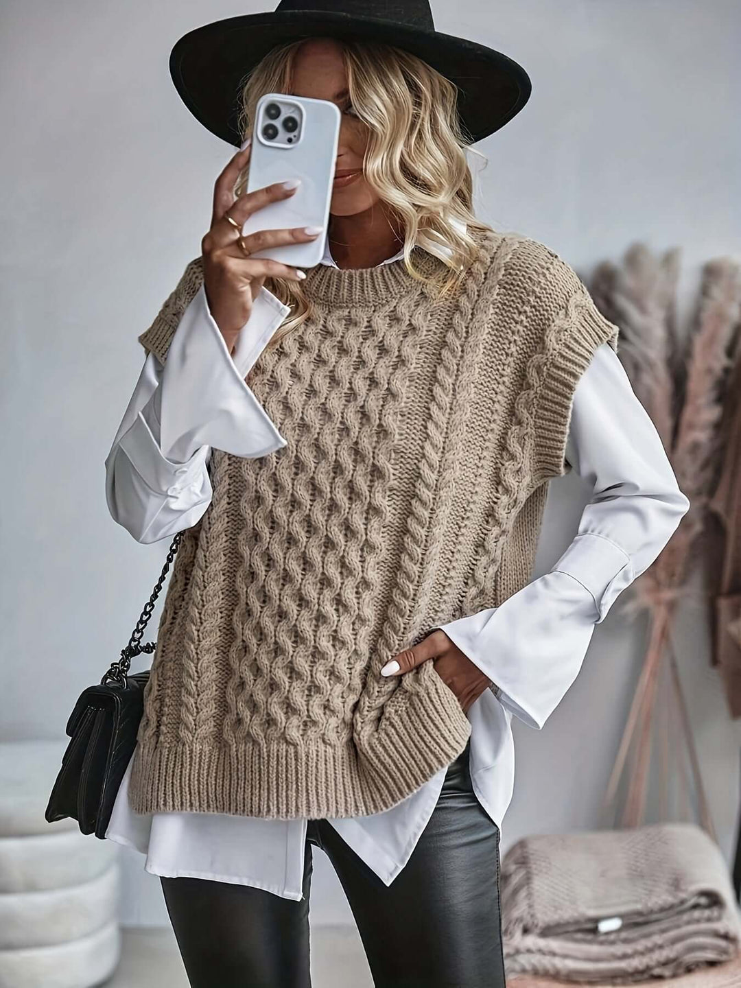 Cable Knit Sweater Vest for Women