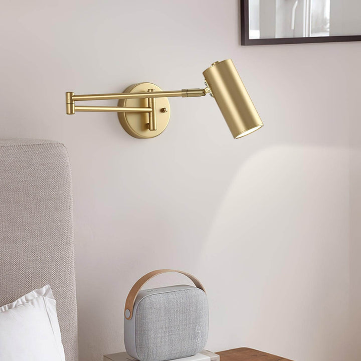 Adjustable Metal Swing Arm Wall Lamp with Integrated LED