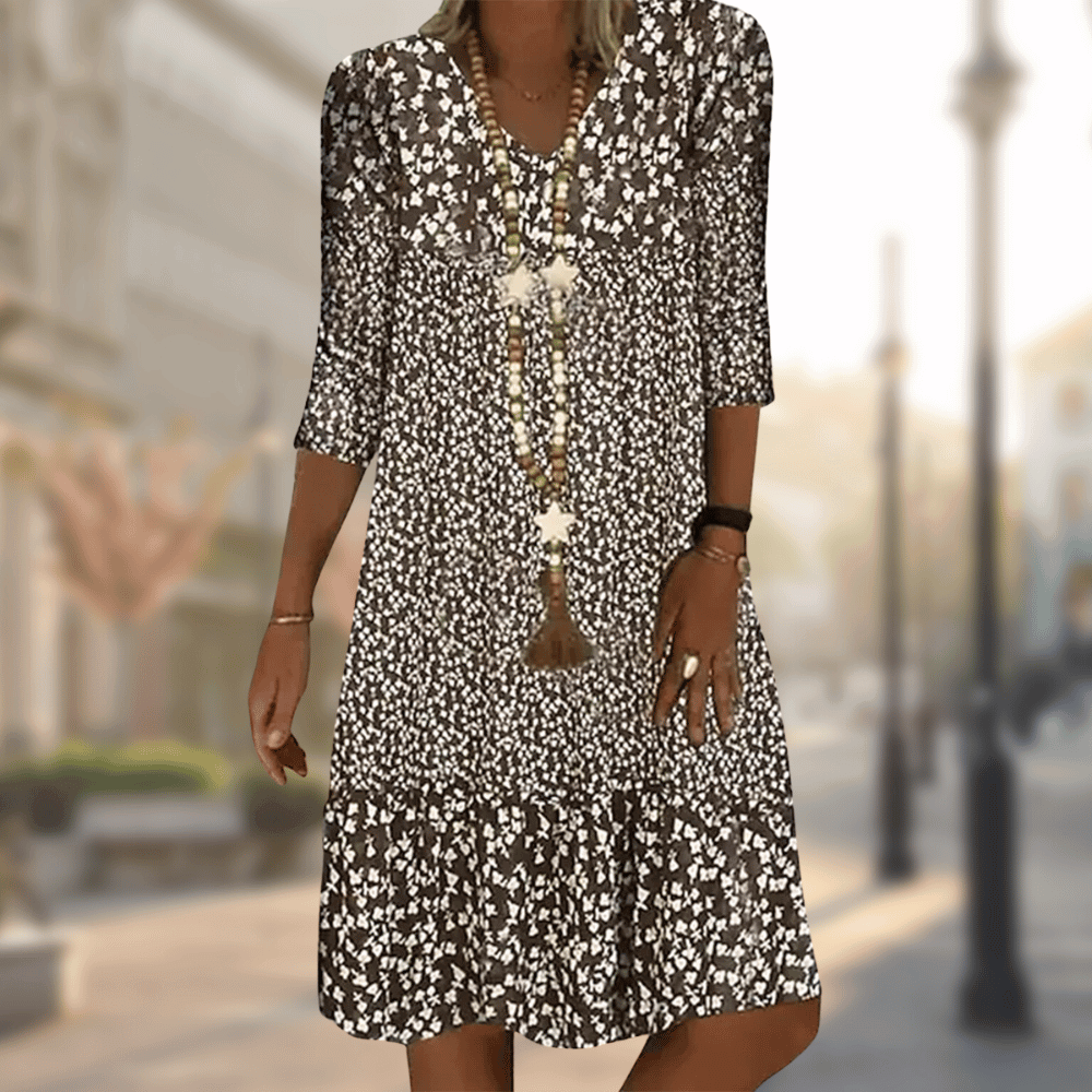Floral Print Midi Dress Summer Comfort