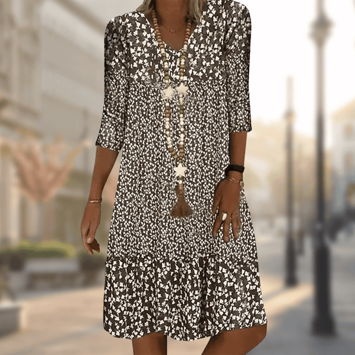 Floral Print Midi Dress Summer Comfort