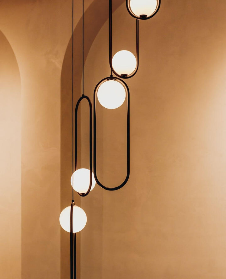 Modern Pendant Lamp with Metal & Glass