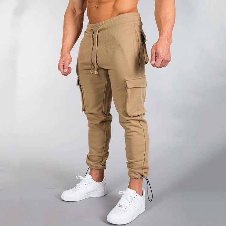 Men's Slim Fit Cargo Joggers with Elastic Waist