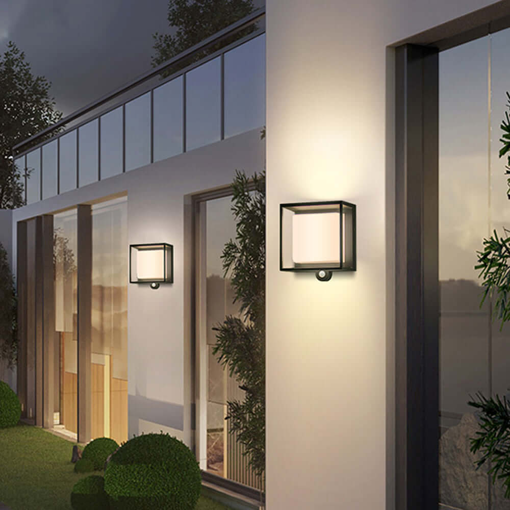 Solar Powered Outdoor Wall Lamp with Sensor, IP65 Waterproof, Acrylic