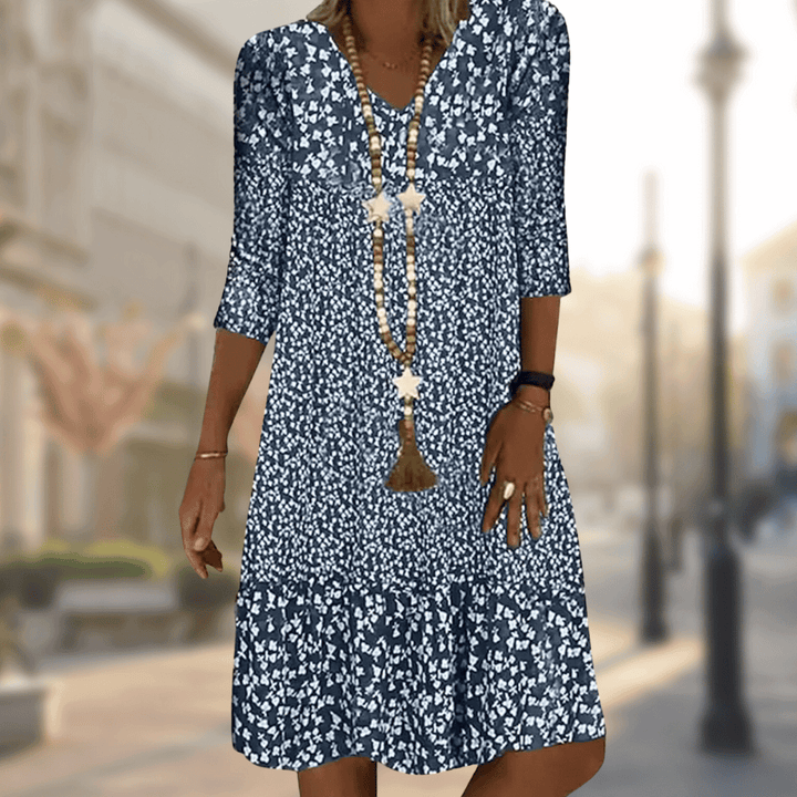 Floral Print Midi Dress Summer Comfort