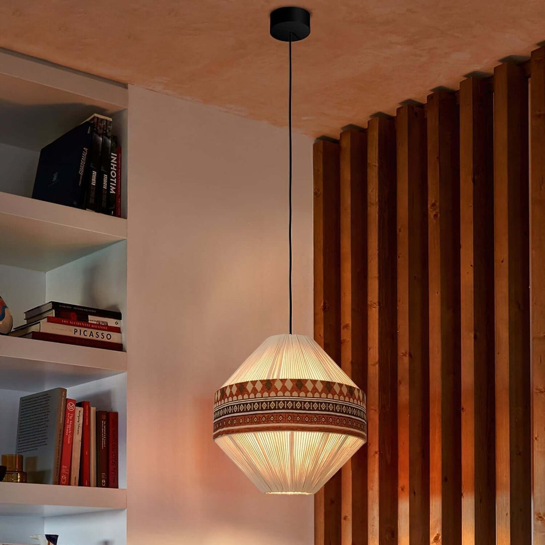 Woven Pendant Lamp with Fringes