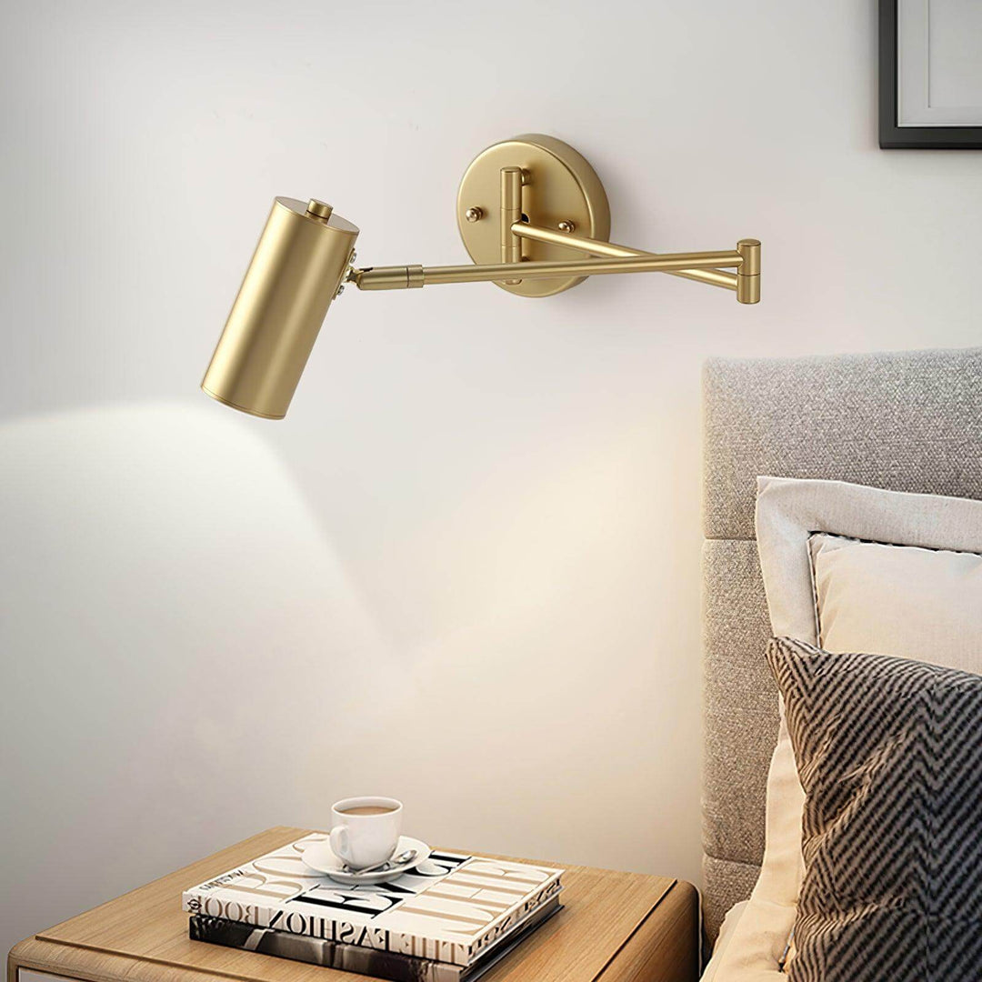 Adjustable Metal Swing Arm Wall Lamp with Integrated LED