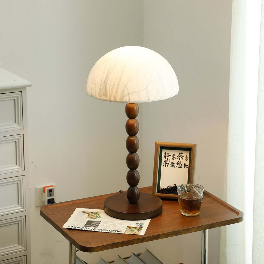 Wooden Table Lamp with Rice Paper Shade 30cm
