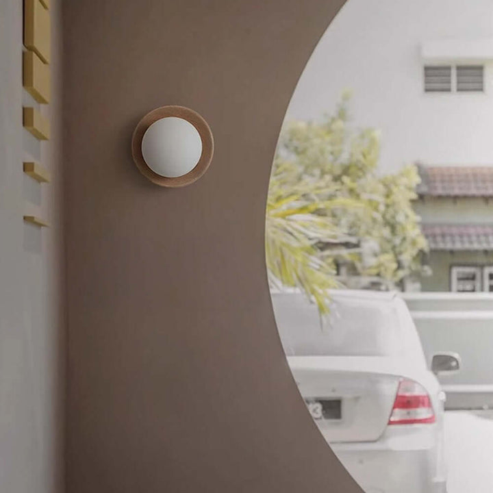 Modern White Wood Wall Sconce Light