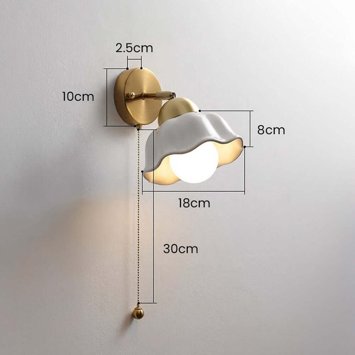 Retro Floral White Metal Wall Light