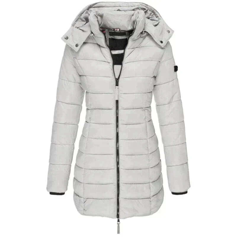 Women's Long Winter Puffer Jacket with Hood