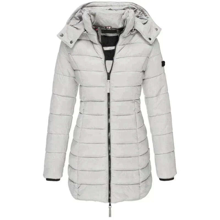 Women's Long Winter Puffer Jacket with Hood