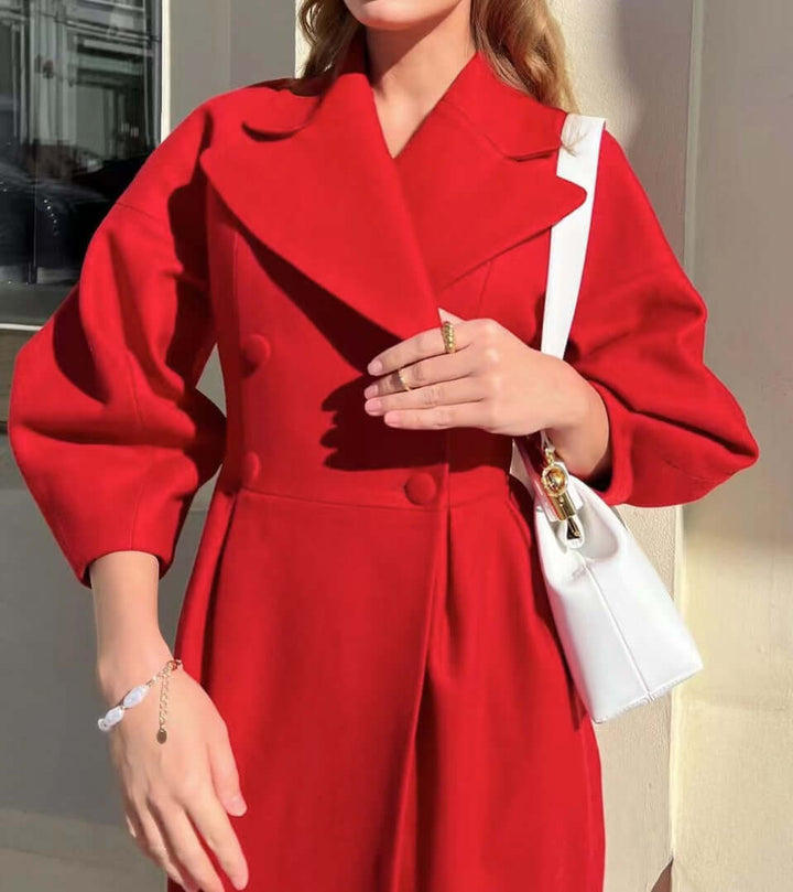 Women's Stylish Lantern Sleeve Long Coat