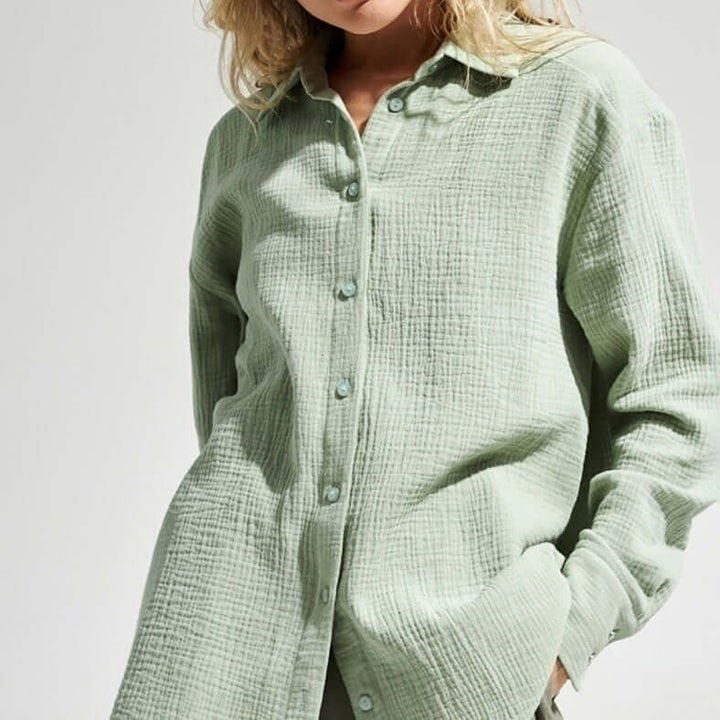 Women's Loose Long Sleeve Polo Shirt