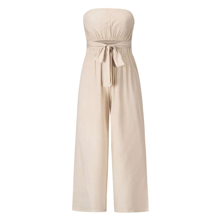 Women's Strapless Casual Jumpsuit with Elasticated Waist
