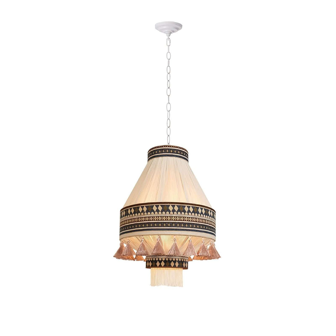 Woven Pendant Lamp with Fringes