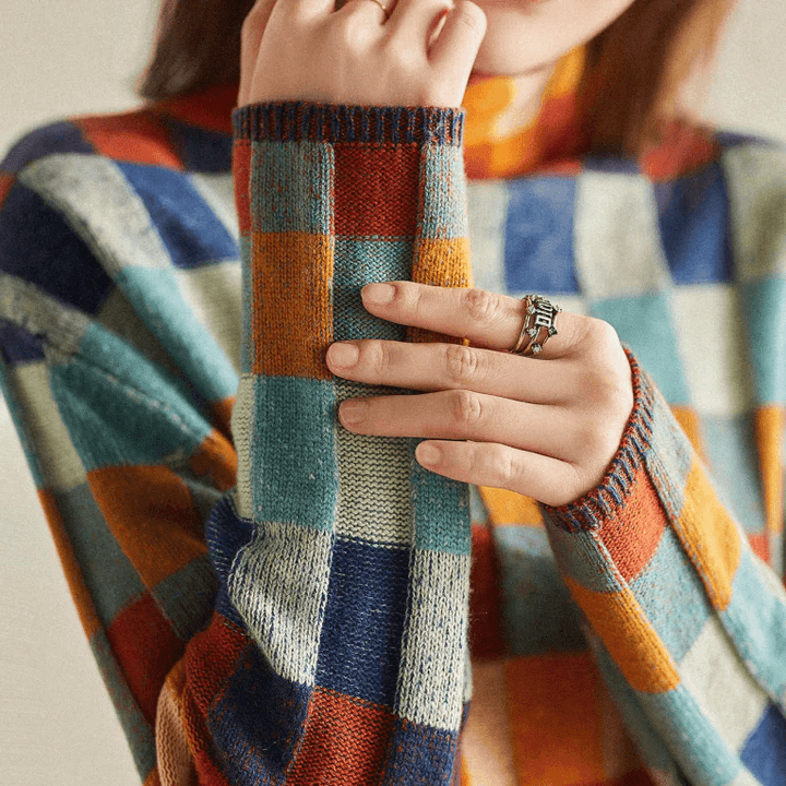 Women's Knitted High Collar Jumper