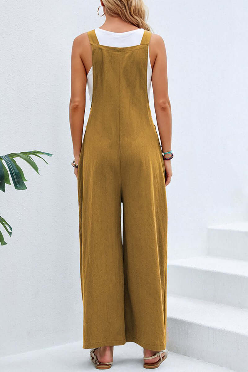 Women's Wide Neck Spaghetti Strap Jumpsuit