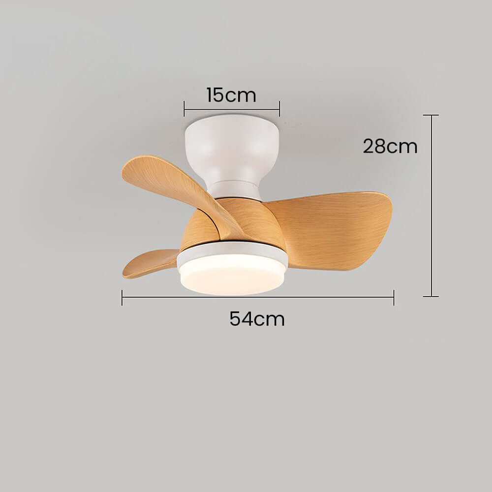 Modern Wooden Ceiling Fan with LED Light