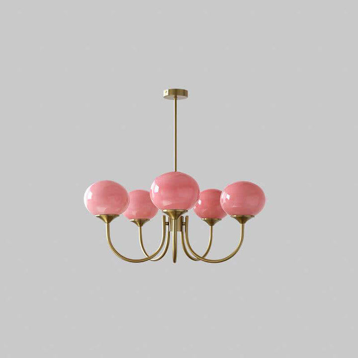 Pink Glass Ceiling Light Fixture Modern Chandelier
