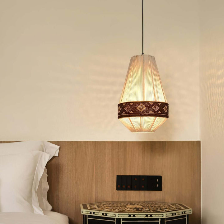 Woven Pendant Lamp with Fringes