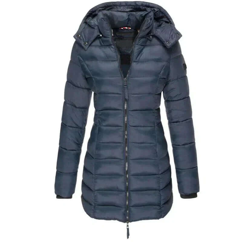 Women's Long Winter Puffer Jacket with Hood