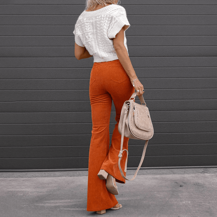 Women's High-Waisted Flared Trousers