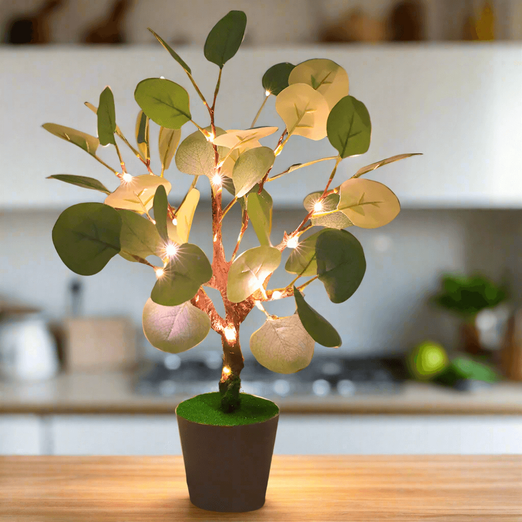 LED Branch Night Light with Decorative Pot