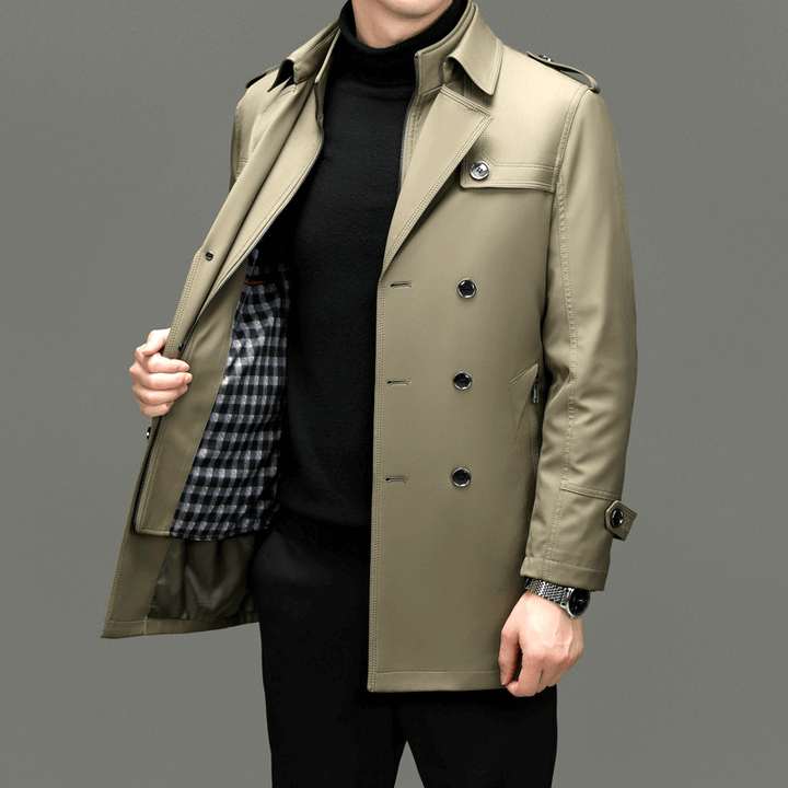 Men's Double-Breasted Trench Coat