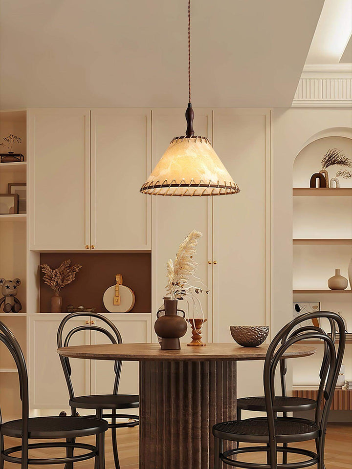 Wood & Fabric Pendant Lamp